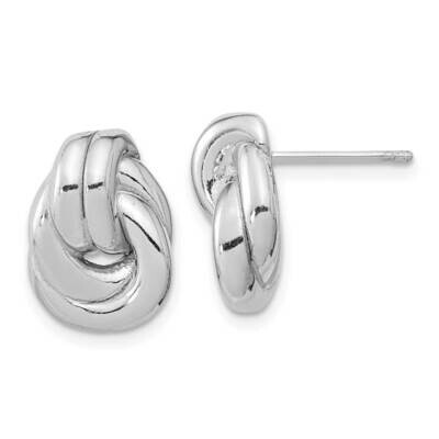 Love Knot Hollow Post Earrings Sterling Silver Rhodium-Plated QE16417, MPN: QE16417, 196904167359