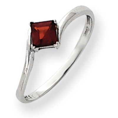 4mm Princess Cut Garnet ring 14k White Gold Y4785GA, MPN: Y4785GA, 883957667201