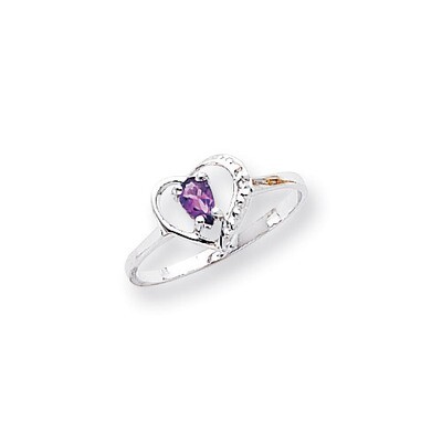 Polished .01ct. Diamond &amp; 5x3 Pear Gemstone Heart Ring Mounting 14k White Gold X9729, MPN: X9729, 1…