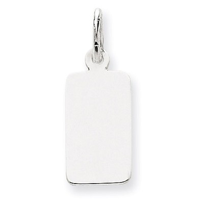 Plain .009 Gauge Rectangular Engravable Charm 14k White Gold XWM95/09, MPN: XWM95/09, 883957494548