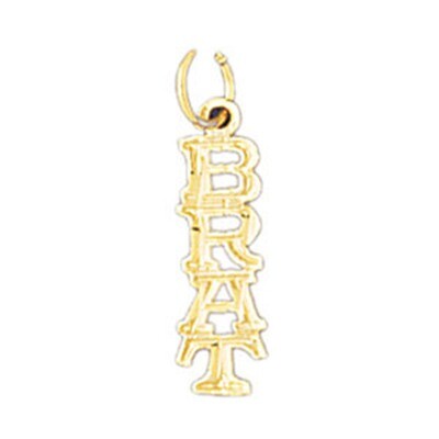 Dazzlers Jewelry Brat Pendant Necklace Charm Bracelet in Yellow, White or Rose Gold 10600, MPN: DZ-…