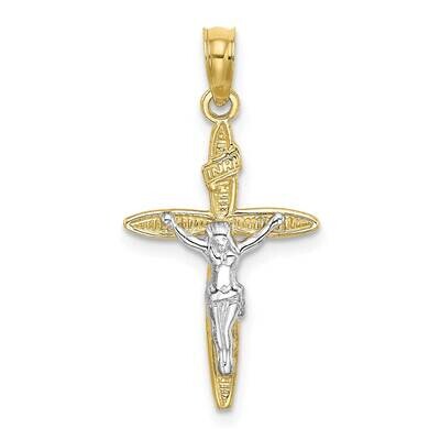 Rhodium Inricrucifix Charm 10k Gold 10K9140, MPN: 10K9140,