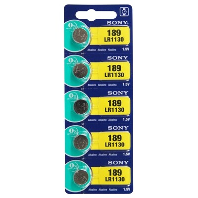 Type LR1130 SONY Alkaline Battery Tear Strip Pack of 5 SWB1130, MPN: SWB1130, 8562013834