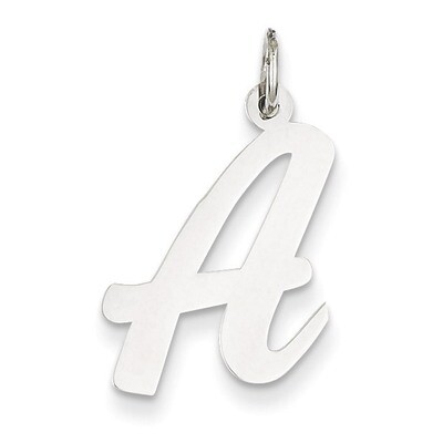 Large Script Initial A Charm 14k White Gold YC663A, MPN: YC663A, 883957030487