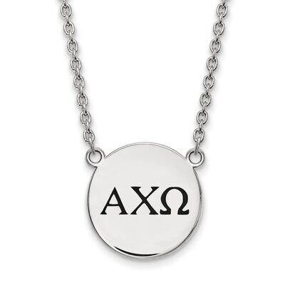 Alpha Chi Omega Small Enameled Pendant with 18 Inch Chain Sterling Silver SS017ACO-18, MPN: SS017AC…