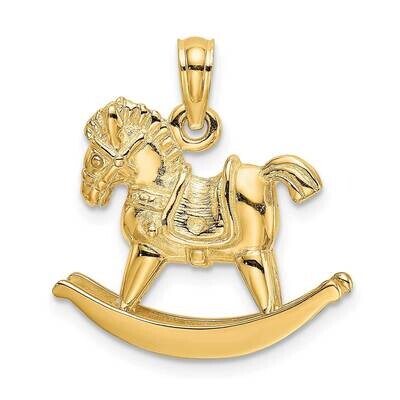 Playful Rocking Horse Charm 14k Gold 3-D K6597, MPN: K6597, 637218092208