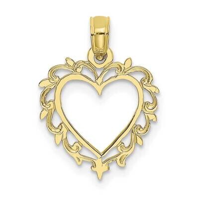 Heart with Lace Trim Charm 10k Gold 10K7099, MPN: 10K7099, 63721815360