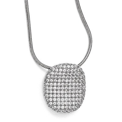 Necklace Sterling Silver &amp; Cubic Zirconia Polished QMP110-18, MPN: QMP110-18, 191101277467