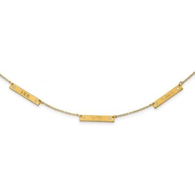 3 Station with Diamond Necklace 14k Gold Brushed XNA1177/3Y, MPN: XNA1177/3Y,
