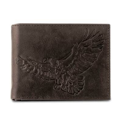 Brown RFID Blocking Embossed Eagle Bi Fold Wallet GM23286, MPN: GM23286,