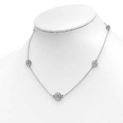 Leslie&#39;s Beaded Necklace Sterling Silver Rhodium-plated HB-QLF1162-16, MPN: QLF1162-16, 191101738463