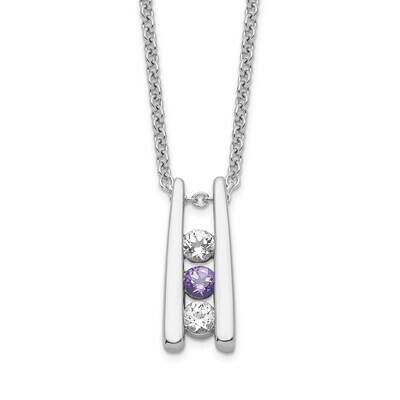 Survivor Clear Purple Swarovski Topaz Grateful Necklace 10k White Gold 10SV228WPU-16, MPN: SV228SSP…