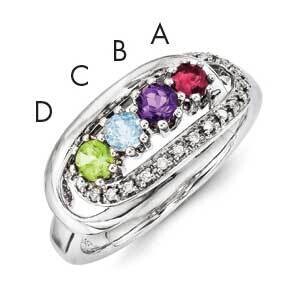 Family Jewelry Genuinestone &amp; Diamond Set Ring 14k White Gold XMRW45/4GY, MPN: XMRW45_4--6, 8839571…