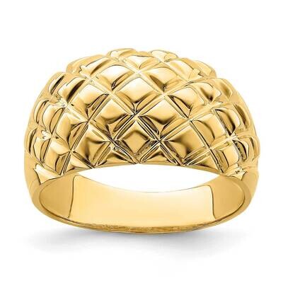 Basket Weave Pattern Ring 14k Gold Polished R723, MPN: R723, 196904050798