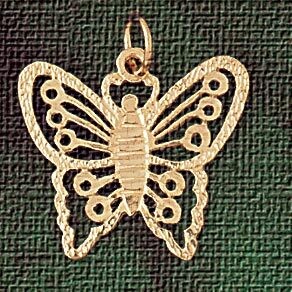 Dazzlers Jewelry Butterfly Pendant Necklace Charm Bracelet in Yellow, White or Rose Gold 3116, MPN:…