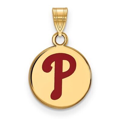 Philadelphia Phillies Small Enamel Disc Pendant Gold-plated Silver GP015PHI, MPN: GP015PHI, 8867749…