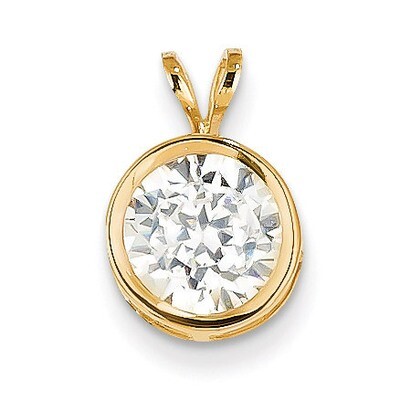 8mm Cubic Zirconia bezel pendant 14k Gold XP303CZ Diamond, MPN: XP303CZ, 883957236346