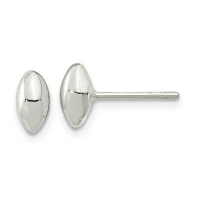 Puffed Bead Post Earrings Sterling Silver Polished QE15996, MPN: QE15996, 196904151082