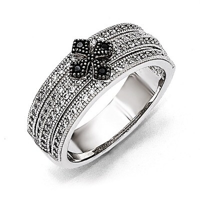 Cross Ring Sterling Silver &amp; Cubic Zirconia Polished QMP1185, MPN: QMP1185,