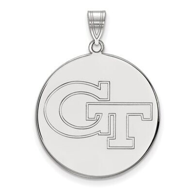 Georgia Institute of Technology Extra Large Disc Pendant Sterling Silver SS063GT, MPN: SS063GT, 886…