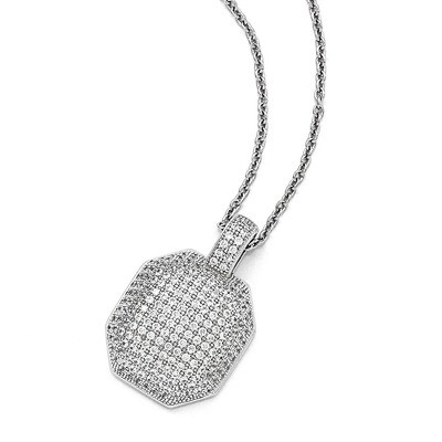 Necklace Sterling Silver &amp; Cubic Zirconia Polished QMP241-18, MPN: QMP241-18, 883957763910
