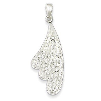 Sterling Silver Stellux Crystal &amp; White Pendant QP2478