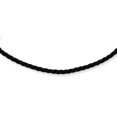 18 Inch 1Black Satin Cord Necklace Sterling Silver QK46-18, MPN: QK46-18, 883957572550