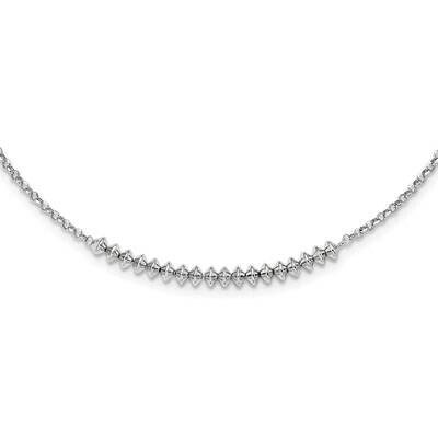 Beaded with 2 Inch Extender Necklace 18 Inch Sterling Silver Rhodium-Plated Polished QG5975-18, MPN…