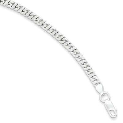 8 Inch 4.25mm Fancy Flat Link Bracelet Sterling Silver QG1141-8, MPN: QG1141-8, 191101295454