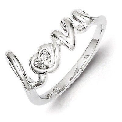Love Ring Sterling Silver Rhodium-plated Diamond QR5683, MPN: QR5683, 883957537917