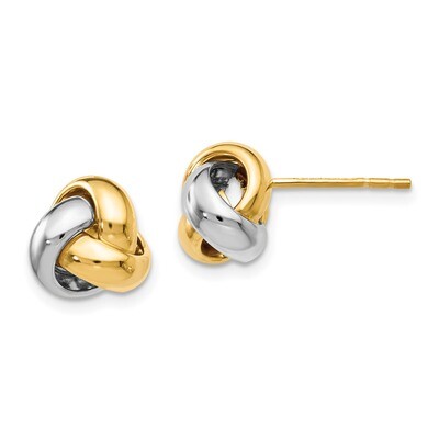 Leslie&#39;s Love Knot Earrings 14k Two-tone Gold Polished HB-LE1309, MPN: LE1309, 191101758959