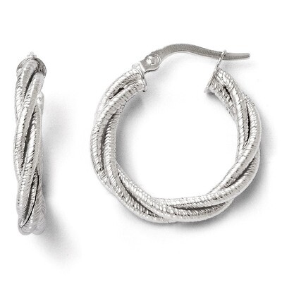 Leslie&#39;s Twisted Triple Twist Hoop Earrings - 14k White Gold HB-LE378, MPN: LE378, 883957023533