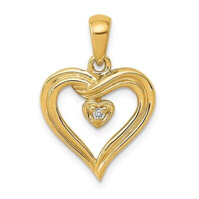 Heart Pendant 14k Gold AA Diamond PM4843-002-YA, MPN: PM4843-002-YA, 883957113371