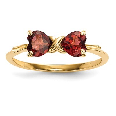 Garnet Bow Ring 14k Gold Polished XBS512, MPN: XBS512, 883957748795