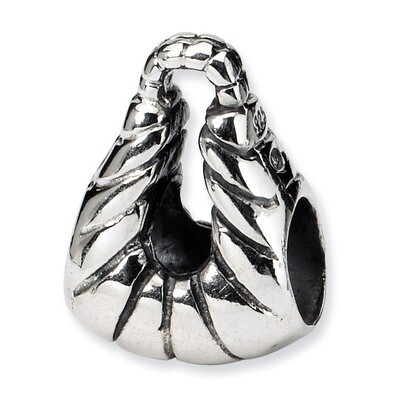 Striped Handbag Bead - Sterling Silver QRS351, MPN: QRS351, 883957722771