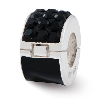 Black Swarovski Elements Bead - Sterling Silver QRS2420, MPN: QRS2420, 883957527345