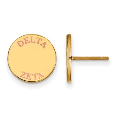 Delta Zeta Enameled Post Earrings Gold-plated Silver GP020DZ, MPN: GP020DZ, 886774924748