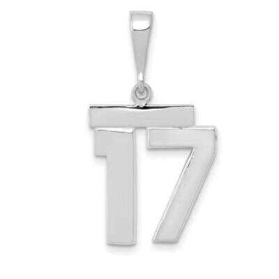 Number 17 Charm 14k White Gold Polished Medium WMP17, MPN: WMP17, 196904076125