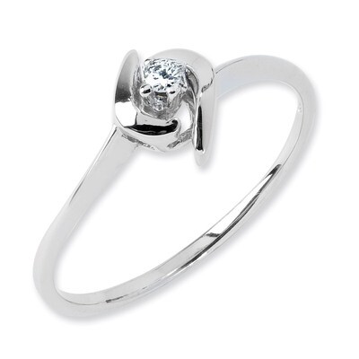 Polished Diamond Ring 14k White Gold Y1658AA, MPN: Y1658AA, 883957425740