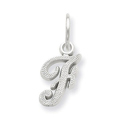 Casted Initial F Charm 14k white Gold WCH138-F, MPN: WCH138-F, 883957133461