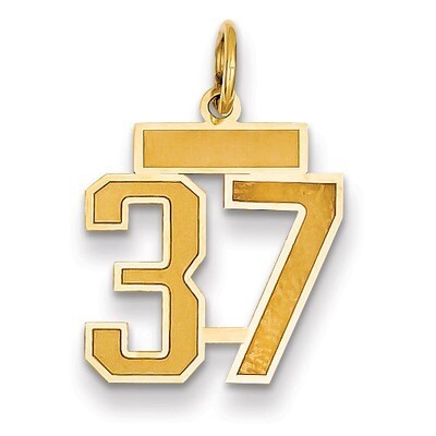 Number 37 Charm 14k Gold Small Satin  LSS37, MPN: LSS37, 883957069319