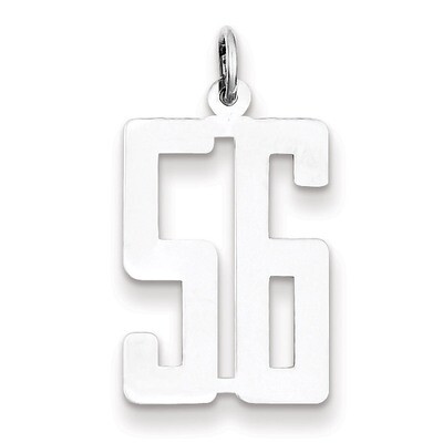 Charm Number 56 Elongated Pol Sterling Silver Small QES56, MPN: QES56, 191101190384