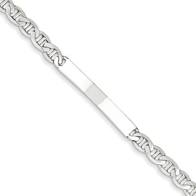 8 Inch Engravable Anchor Link ID Bracelet Sterling Silver Polished QID139-8, MPN: QID139-8, 8839575…