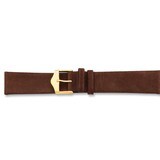 16mm Brown Suede Leather Buckle Watch Band 7.5 Inch Gold-tone BA119-16, MPN: BA119-16, 886774141107