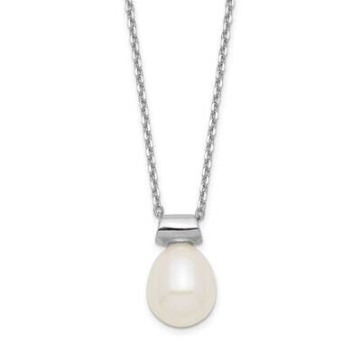7-7.5mm Rice Fwc Pearl 1.5 Inch Extender Necklace Sterling Silver Rhodium-plated QH5473-16, MPN: QH…