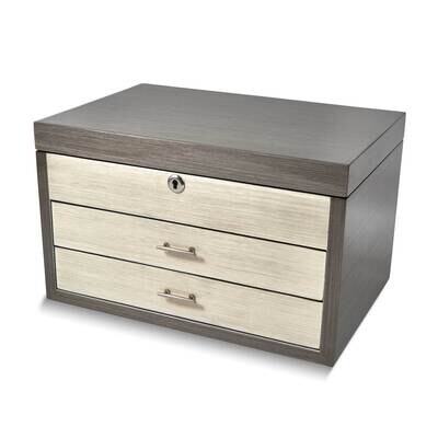 Grey &amp; White Wood Jewelry Box GM26018, MPN: GM26018,