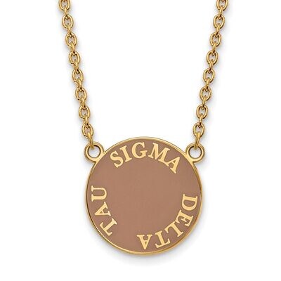 Sigma Delta Tau Small Enameled Pendant with 18 Inch Chain Gold-plated Silver GP013SDT-18, MPN: GP01…