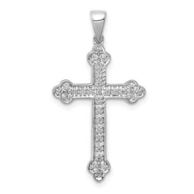 Diamond Cross Pendant 14k White Gold PM5077-010-WA, MPN: PM5077-010-WA,