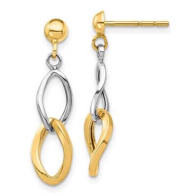 Dangle Post Earrings 14k Two-tone Gold YE1850, MPN: YE1850, 716838213887