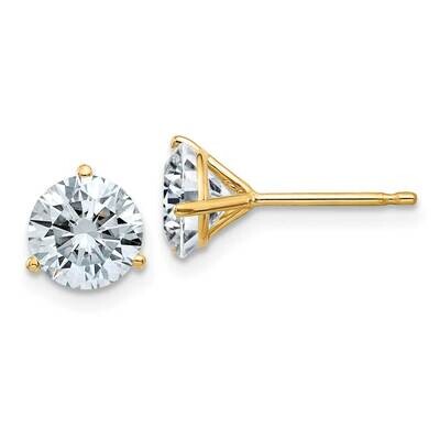 2ct. 6.5mm Round D E F Pure Light Moissanite Earrings 14k Gold YG322-9MP, MPN: YG322-9MP, 191101025…